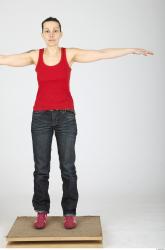 Whole Body Woman T poses Casual Slim Studio photo references